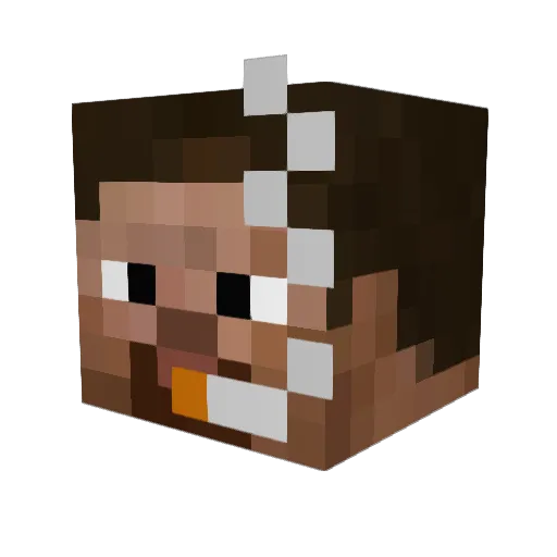 Guapanese Minecraft avatar head, 3D render