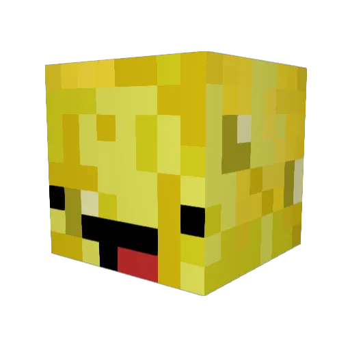 GuardianWaffle Minecraft avatar head, 3D render
