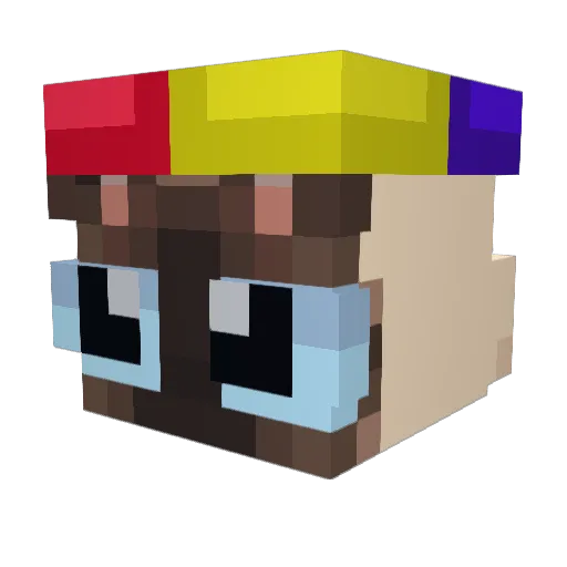 Guardianbrine Minecraft avatar head, 3D render