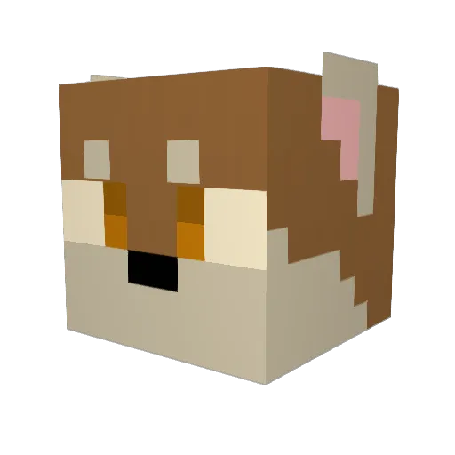 Guardianbro Minecraft avatar head, 3D render