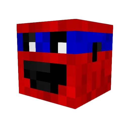 Guazi Minecraft avatar head, 3D render