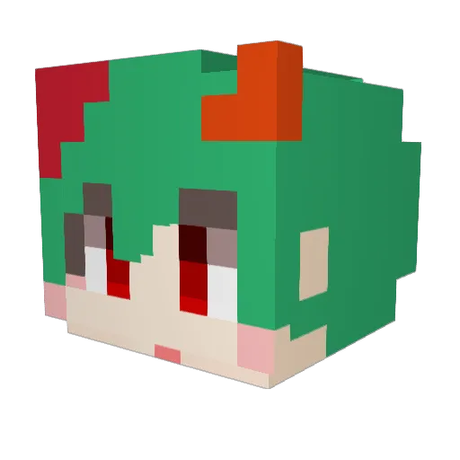 Gubu_ Minecraft avatar head, 3D render