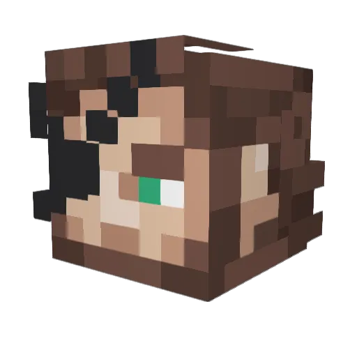 Gubzo Minecraft avatar head, 3D render