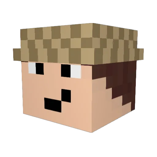 GucciGomme Minecraft avatar head, 3D render
