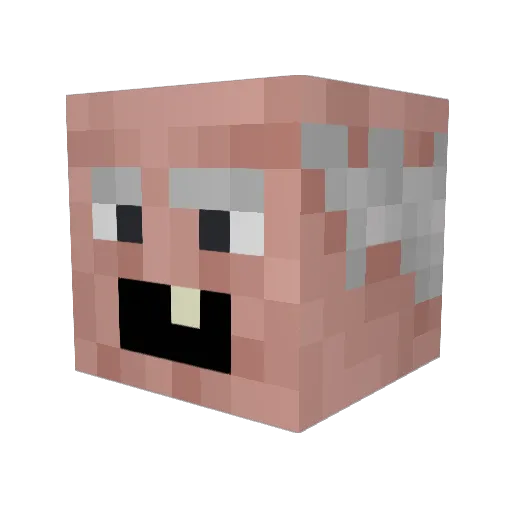 GucciGrandad Minecraft avatar head, 3D render