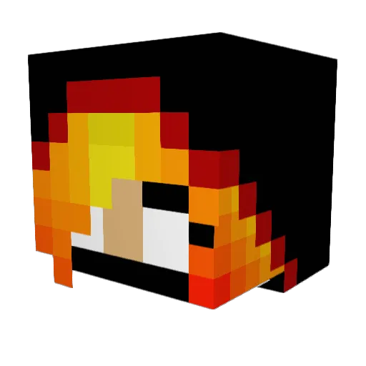 Gucci_Orange Minecraft avatar head, 3D render