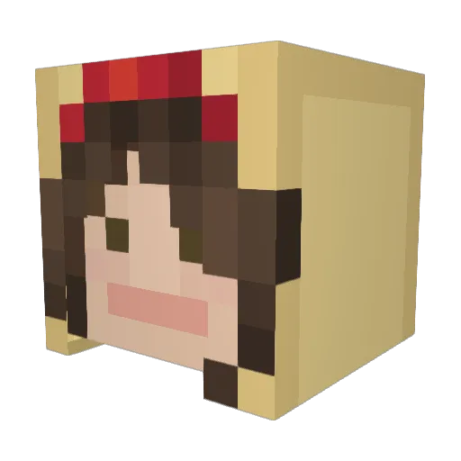 GudBean Minecraft avatar head, 3D render