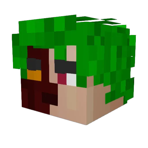 Gudilt Minecraft avatar head, 3D render