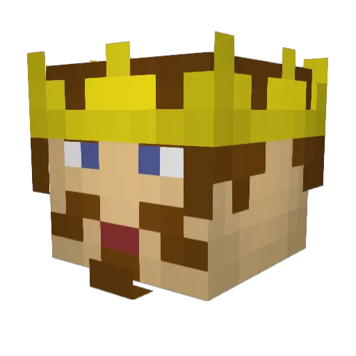 Guebgab Minecraft avatar head, 3D render
