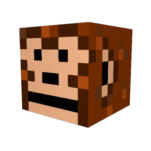 Guenter Minecraft avatar head, 3D render