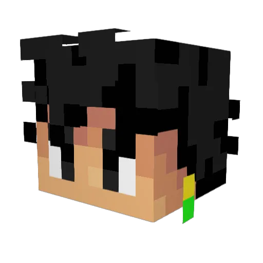 GuerlSama Minecraft avatar head, 3D render