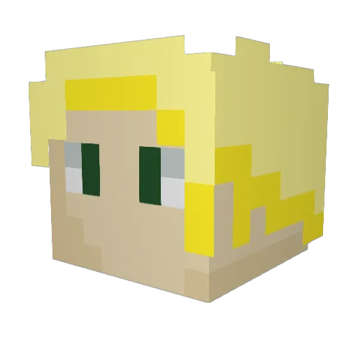 GuerreiroPuffin Minecraft avatar head, 3D render