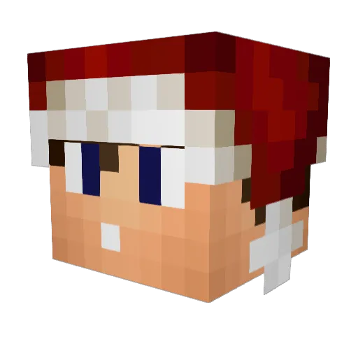 Guerrero Minecraft avatar head, 3D render