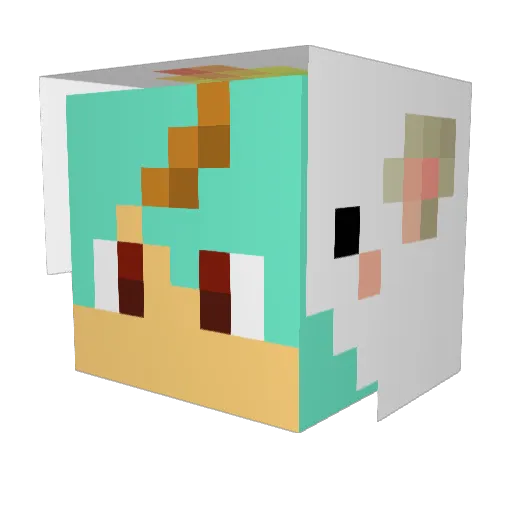 GuestStarr Minecraft avatar head, 3D render