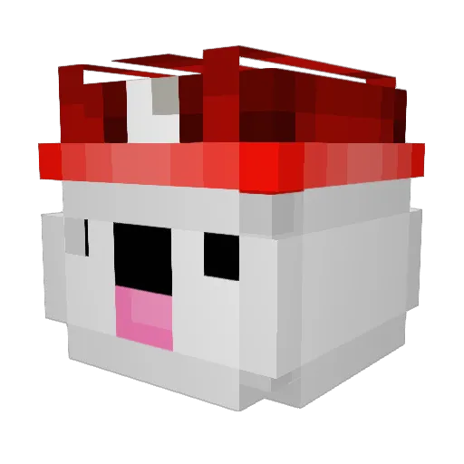 Guestification Minecraft avatar head, 3D render
