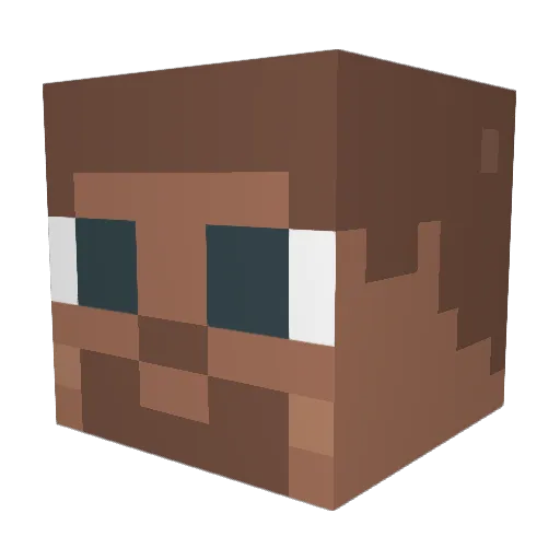 Guet Minecraft avatar head, 3D render