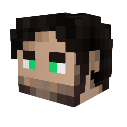 GuffleTea Minecraft avatar head, 3D render