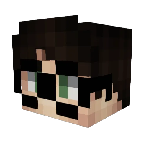 Gufi Minecraft avatar head, 3D render