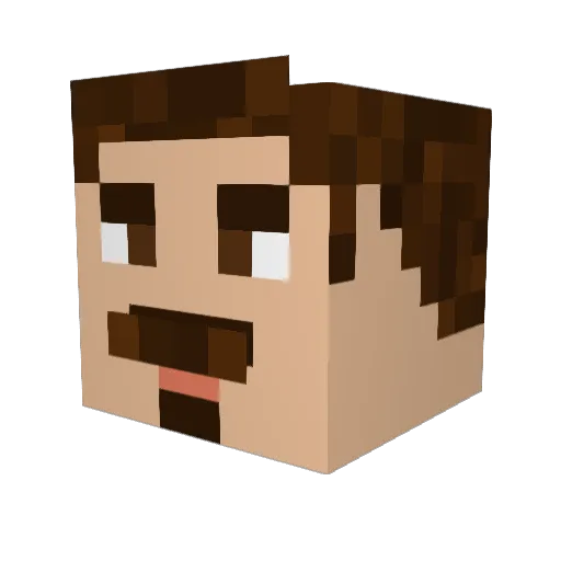 GuggaBugga Minecraft avatar head, 3D render