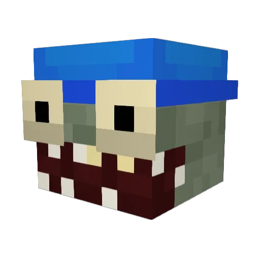 Guggge Minecraft avatar head, 3D render