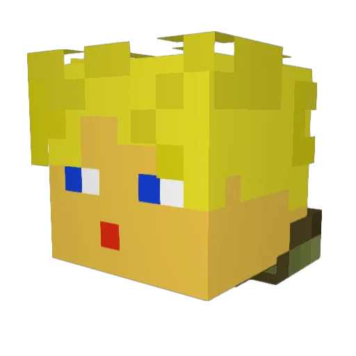 GuggiGrubblerTV Minecraft avatar head, 3D render