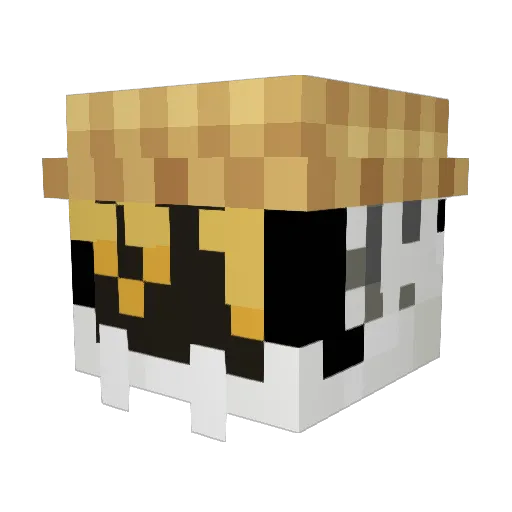 Gugigo Minecraft avatar head, 3D render