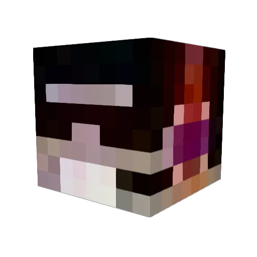 GuiLBJ Minecraft avatar head, 3D render