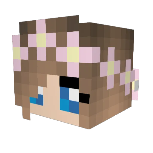 Guianiiy Minecraft avatar head, 3D render