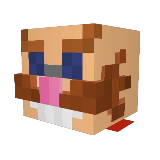 Guibes Minecraft avatar head, 3D render
