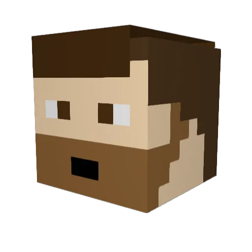 Guibsss Minecraft avatar head, 3D render