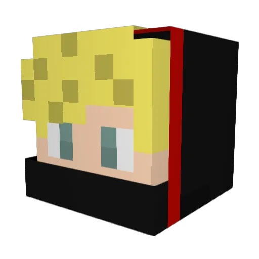 Guide22 Minecraft avatar head, 3D render