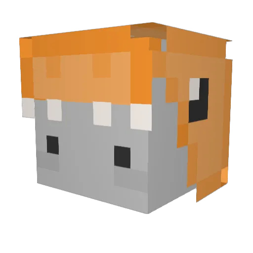 Guigy Minecraft avatar head, 3D render