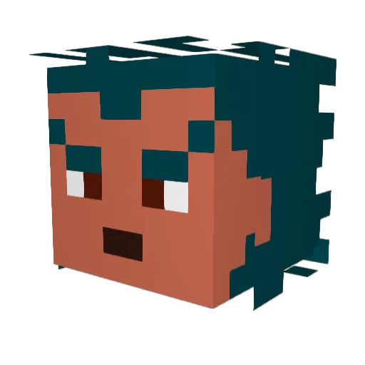 GuikeGuike Minecraft avatar head, 3D render