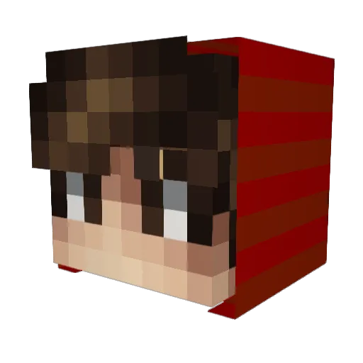 GuilhermeBF Minecraft avatar head, 3D render