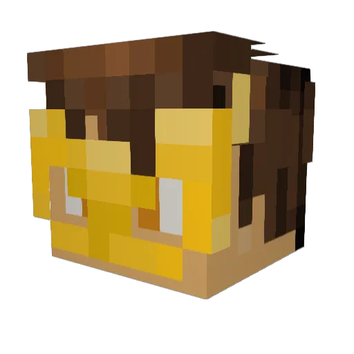 Guiltybeit Minecraft avatar head, 3D render