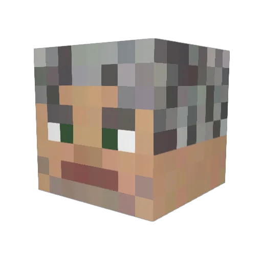 Guimsou Minecraft avatar head, 3D render