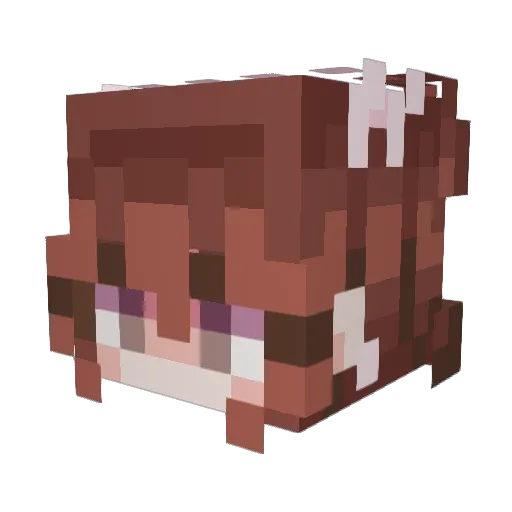 GuinaViv Minecraft avatar head, 3D render
