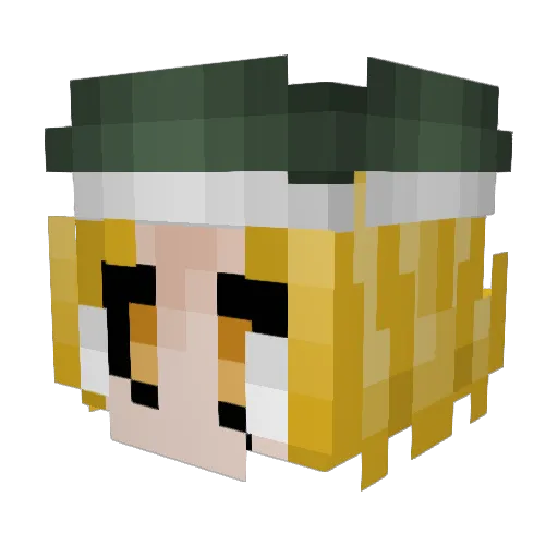 Guincat Minecraft avatar head, 3D render
