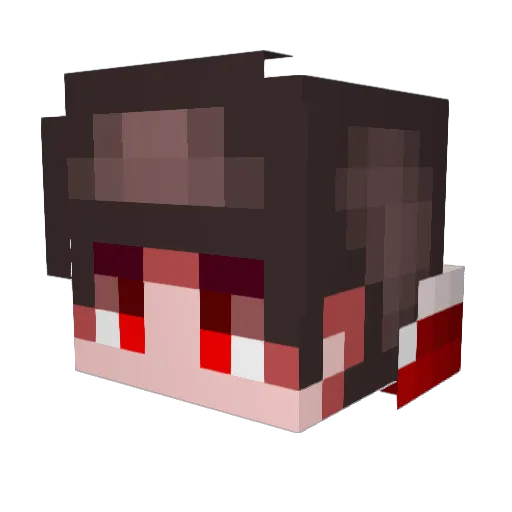 Guinhx Minecraft avatar head, 3D render