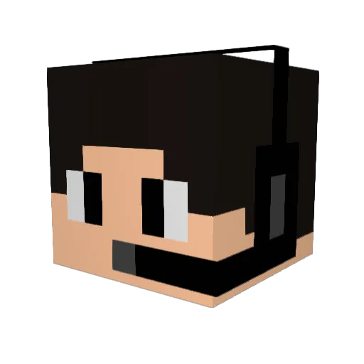 Guiococom Minecraft avatar head, 3D render