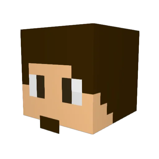 Guipie Minecraft avatar head, 3D render