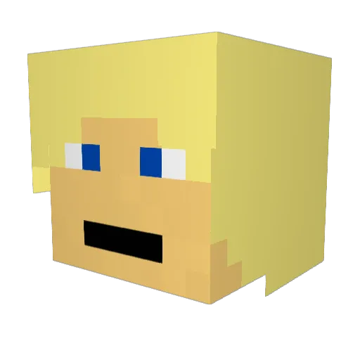 Guishark Minecraft avatar head, 3D render