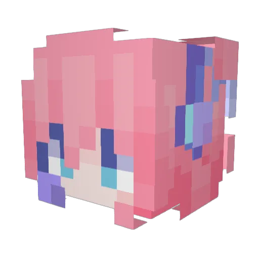 Guisting Minecraft avatar head, 3D render