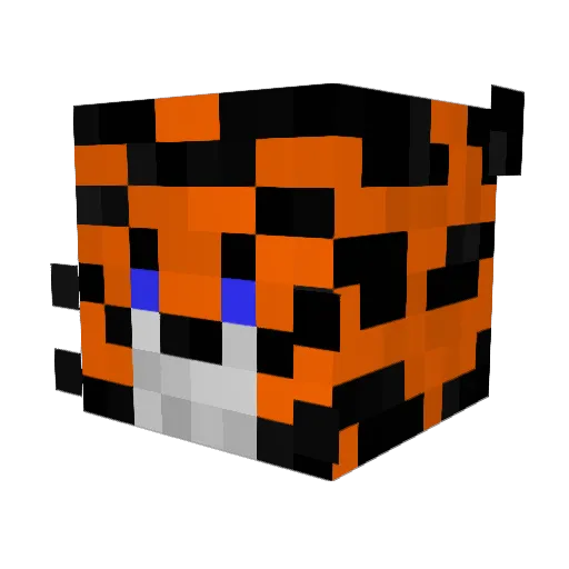 GuitSama Minecraft avatar head, 3D render