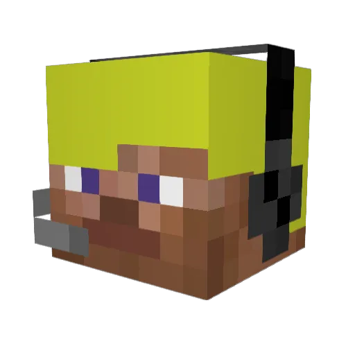 Guitar3000LP Minecraft avatar head, 3D render