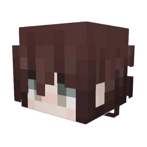 GuitarAsh Minecraft avatar head, 3D render