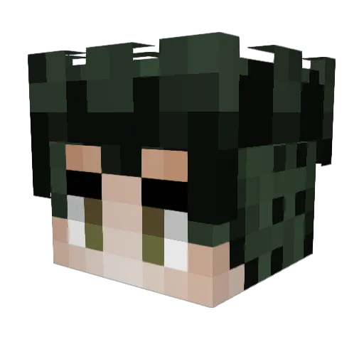 GuitarP Minecraft avatar head, 3D render