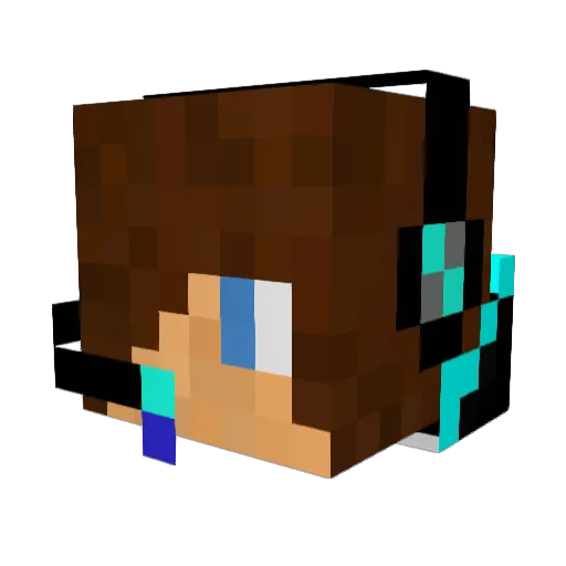 GuitarWildcat Minecraft avatar head, 3D render