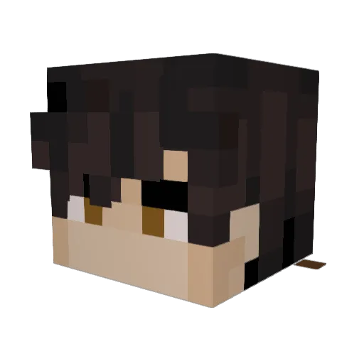 Guitardudee Minecraft avatar head, 3D render