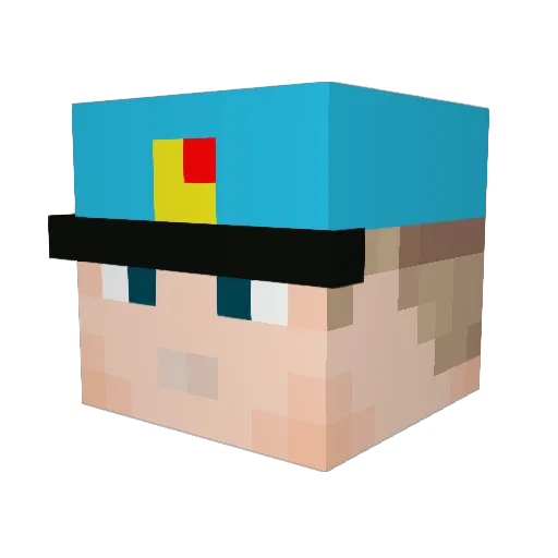 GuitsoGamer Minecraft avatar head, 3D render